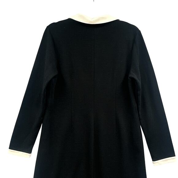 Ann Taylor Knit Sweater Dress 10 Wool Shift Black Career Business Preppy Basic - Picture 7 of 16